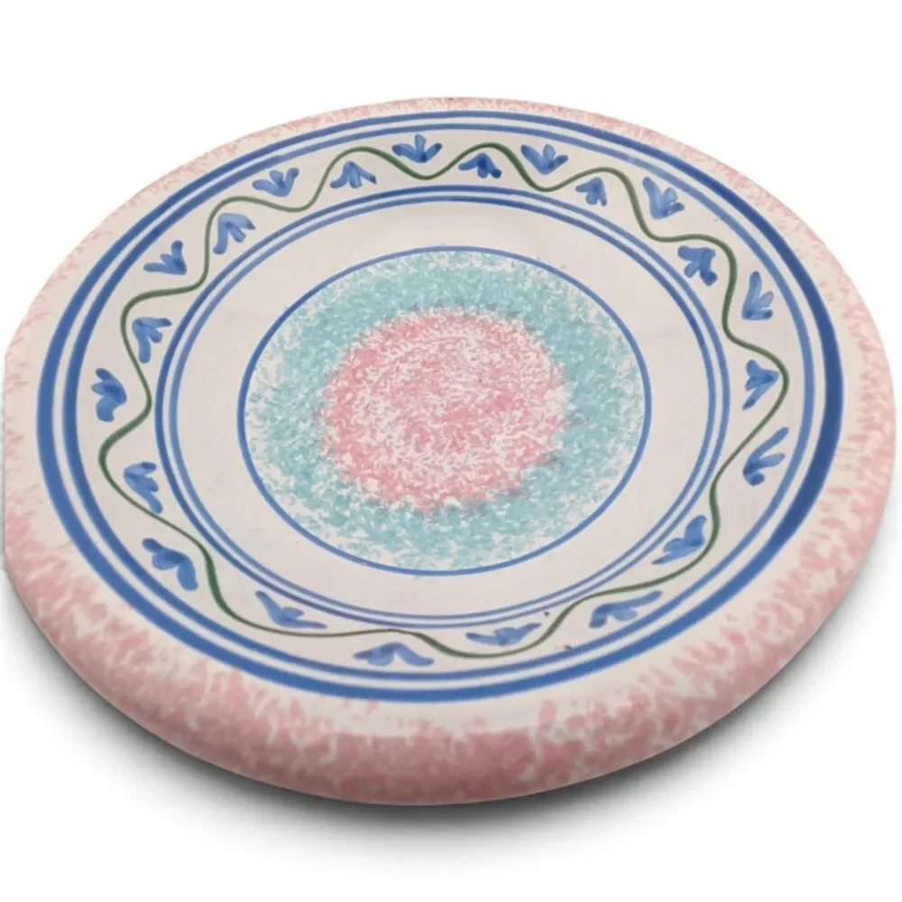 Vintage Hand Painted Ceramic Serving Bowl 9.25